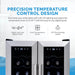 Newair 24-Bottle Dual Zone Wine Fridge – 20" Steel French Door - Precision Temperature Control Design