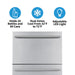 Newair 24″ 80-Can / 20-Bottle Dual Drawer Beverage Fridge - features of the cabinet fridge shown