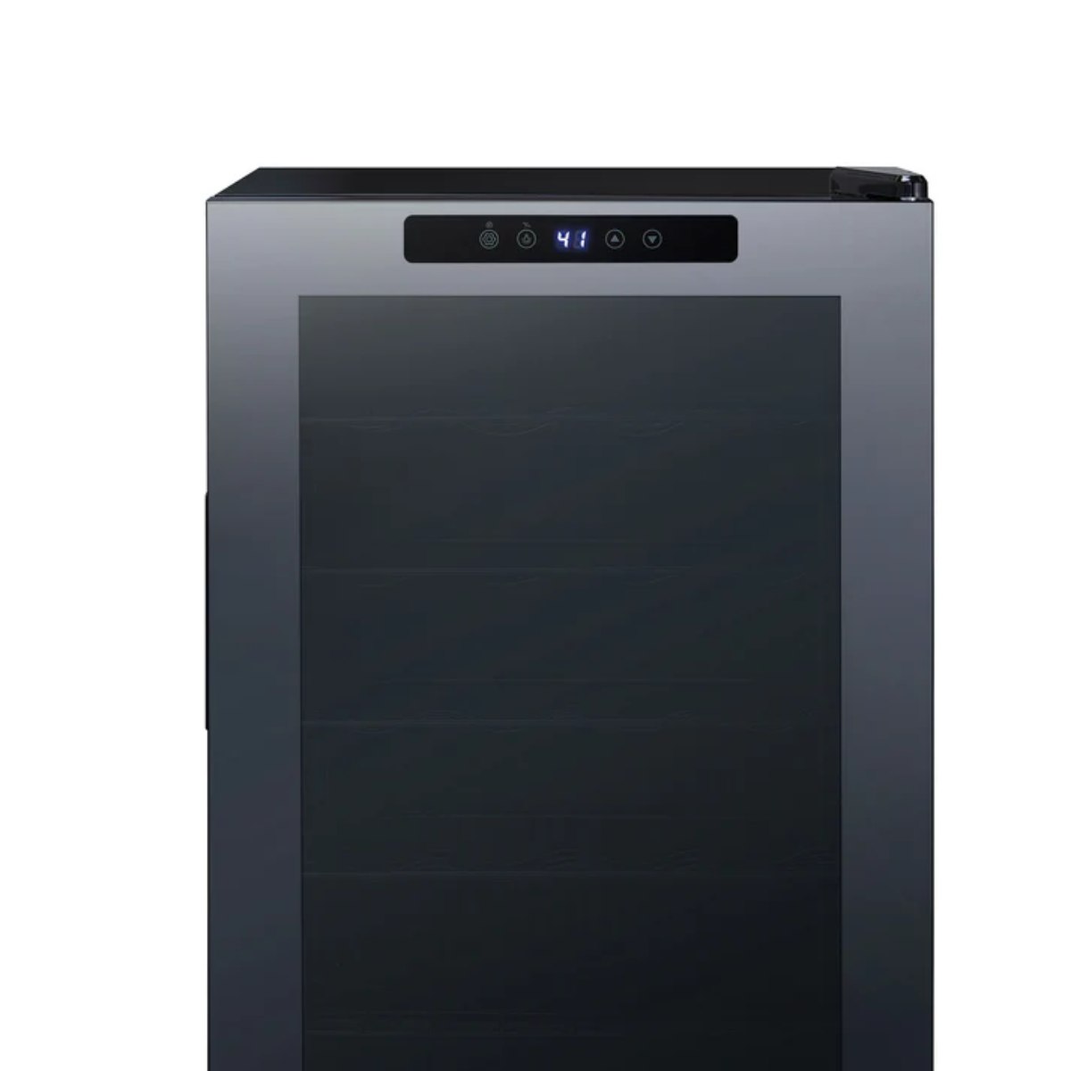 Newair 24 Bottle Shadow Series Wine Fridge – 16.9" Black - Close up view of the controls