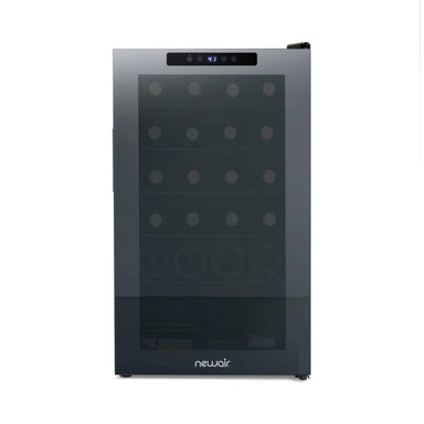 Newair 24 Bottle Shadow Series Wine Fridge – 16.9" Black - Front View Studio Image - Closed