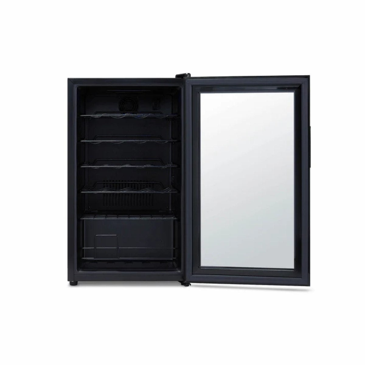 Newair 24 Bottle Shadow Series Wine Fridge – 16.9" Black - View Studio Image - Empty - Opened