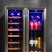 Newair 24" Dual-Zone Wine & Beverage Cooler – Stainless Steel - Close up view of the fridge closed