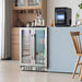 Newair 24" Dual-Zone Wine & Beverage Cooler – Stainless Steel - Freestanding beside the Countertop table
