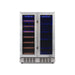 Newair 24" Dual-Zone Wine & Beverage Cooler – Stainless Steel - Front View of the empty fridge - closed