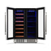 Newair 24" Dual-Zone Wine & Beverage Cooler – Stainless Steel - Front View of the empty fridge - opened
