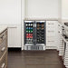 Newair 24” Dual Zone Wine and Beverage Fridge in Stainless Steel - built into a modern white kitchen