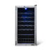 Newair 27 Bottle Freestanding Wine Fridge – 16.9" Stainless Steel - Front view empty shelves closed door