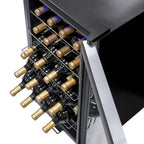 Newair 27 Bottle Freestanding Wine Fridge – 16.9" Stainless Steel - Top view shown with wines