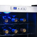 Newair 27 Bottle Freestanding Wine Fridge – 16.9" Stainless Steel - close up view of the digital thermostat