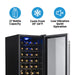 Newair 27 Bottle Freestanding Wine Fridge – 16.9" Stainless Steel - features of the fridge shown