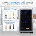 Newair 28 Bottle Freestanding Wine Fridge – 18.9" Stainless Steel - Dual Temperature Zones Upper and Lower