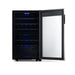 Newair 28 Bottle Freestanding Wine Fridge – 18.9" Stainless Steel - Front View - Empty Shelves - Open Door