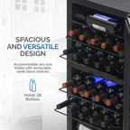 Newair 28 Bottle Freestanding Wine Fridge – 18.9" Stainless Steel - Spacious and Versatile Design