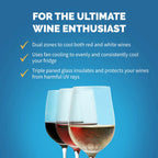 Newair 29 Bottle Dual Zone Wine Fridge – 15" Black Stainless Steel - For the ultimate wine enthusiast