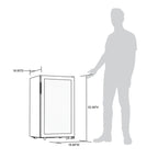 Newair 33 Bottle Freestanding Wine Fridge – 18.9" Stainless Steel - Dimensions of the Fridge with Comparison shown