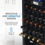 Newair 33 Bottle Freestanding Wine Fridge – 18.9" Stainless Steel - Spacious and Versatile Design