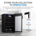 Newair 33 Bottle Freestanding Wine Fridge – 18.9" Stainless Steel - Store your collection to perfection
