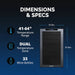 Newair 33 Bottle Shadow Series Dual Zone Wine Fridge – 19.5" Black - Dimensions and Specifications