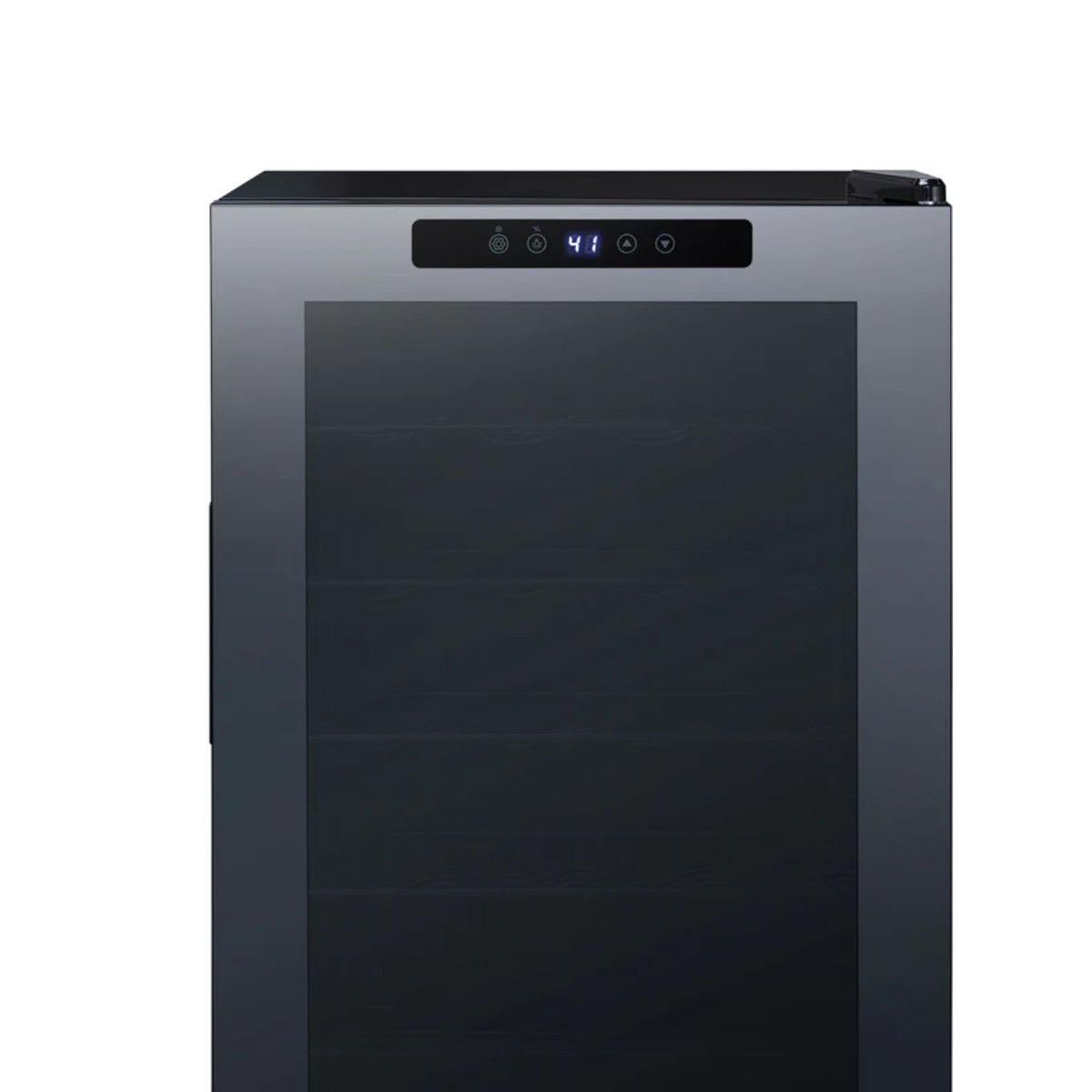Newair 34 Bottle Shadow Series Wine Fridge – 18.7" Black - Close up view of the controls