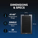 Newair 34 Bottle Shadow Series Wine Fridge – 18.7" Black - Dimensions and Specifications