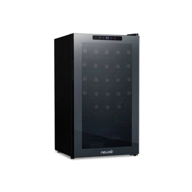 Newair 34 Bottle Shadow Series Wine Fridge – 18.7" Black - Front View Studio Image