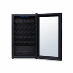 Newair 34 Bottle Shadow Series Wine Fridge – 18.7" Black - View Studio Image - Empty - Opened