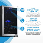 Newair 43 Bottle Dual Zone Wine Fridge – 18.9" Stainless Steel - Features of the Fridge Shown
