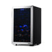 Newair 43 Bottle Dual Zone Wine Fridge – 18.9" Stainless Steel - Front Right View - Loaded - Close