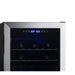 Newair 43 Bottle Dual Zone Wine Fridge – 18.9" Stainless Steel - Front View - Close up view of the controls