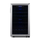 Newair 43 Bottle Dual Zone Wine Fridge – 18.9" Stainless Steel - Front View - Empty - Close Door