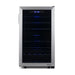Newair 43 Bottle Dual Zone Wine Fridge – 18.9" Stainless Steel - Front View - Empty - Close Door