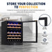 Newair 46 Bottle Dual Zone Wine Cooler – 23.5" Black Stainless Steel - Store your Collection to Perfection
