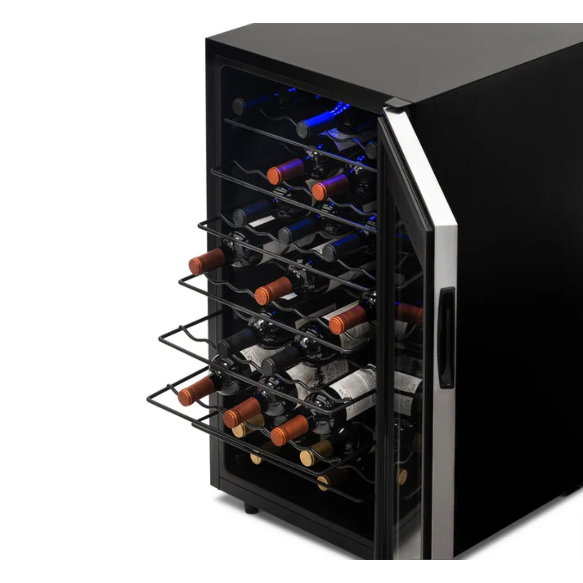 Newair 50 Bottle Freestanding Wine Fridge – 18.9" Stainless Steel - Adjustable Metal Rack Shown