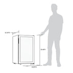 Newair 50 Bottle Freestanding Wine Fridge – 18.9" Stainless Steel - Dimensions of the Fridge with Comparison shown