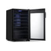 Newair 50 Bottle Freestanding Wine Fridge – 18.9" Stainless Steel - Front Left View - Empty Shelves - Open Door
