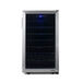 Newair 50 Bottle Freestanding Wine Fridge – 18.9" Stainless Steel - Front View - Empty Shelves - Closed Door