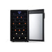Newair 50 Bottle Freestanding Wine Fridge – 18.9" Stainless Steel - Front View - Loaded Shelves - Open Door