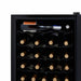Newair 51 Bottle Shadow Series Wine Fridge – 19.5" Black - Close up View of the Racks and Wines