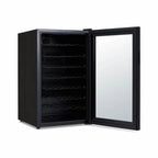 Newair 51 Bottle Shadow Series Wine Fridge – 19.5" Black - Front Left View Studio Image - Empty - Opened