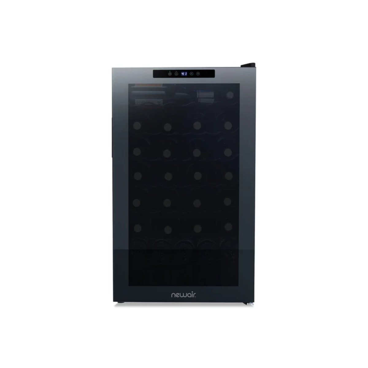 Newair 51 Bottle Shadow Series Wine Fridge – 19.5" Black - Front View Studio Image - Closed