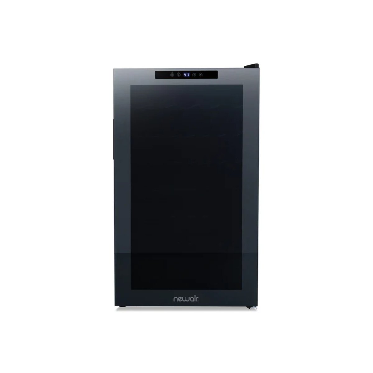 Newair 51 Bottle Shadow Series Wine Fridge – 19.5" Black - Front View Studio Image - Empty Inside