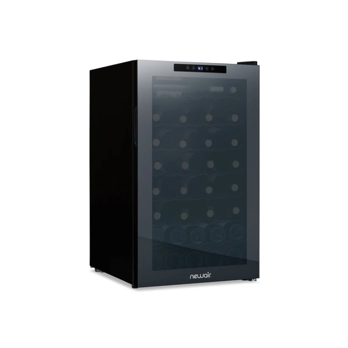 Newair 51 Bottle Shadow Series Wine Fridge – 19.5" Black - Front View Studio Image