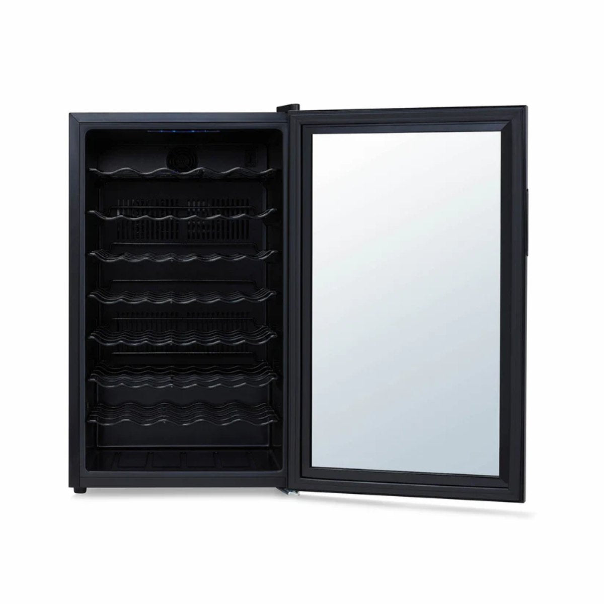 Newair 51 Bottle Shadow Series Wine Fridge – 19.5" Black - View Studio Image - Empty - Opened