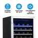 Newair 52 Bottle Built In Wine Fridge – 24" Stainless Steel - features of the wine fridge shown