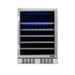 Newair 52 Bottle Built In Wine Fridge – 24" Stainless Steel - front view empty shelves closed door