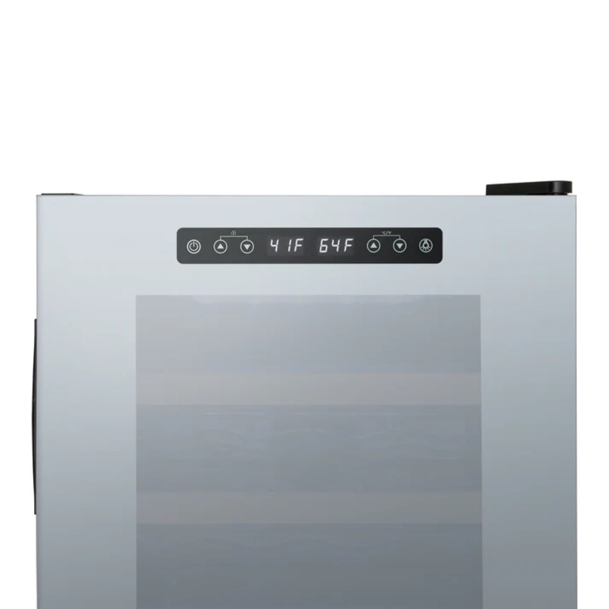 Newair 56 Bottle Shadow Series Dual Zone Wine Fridge – 16.9" Black - Close up view of the Controls