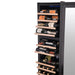 Newair 56 Bottle Shadow Series Dual Zone Wine Fridge – 16.9" Black - Front SIde View of the Fridge with wines
