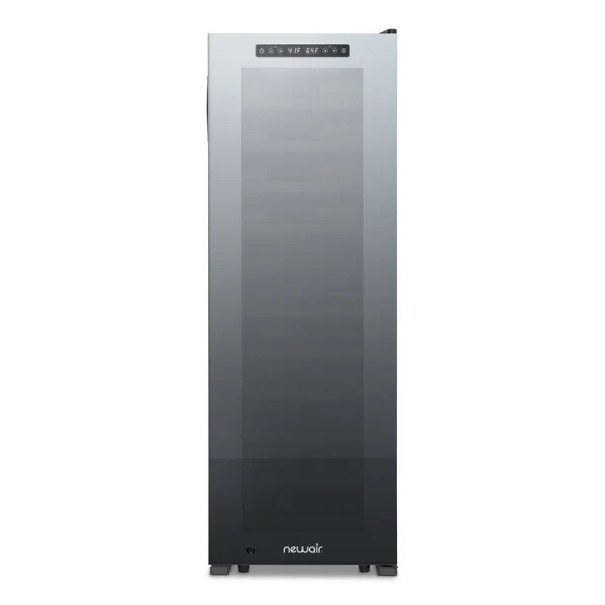 Newair 56 Bottle Shadow Series Dual Zone Wine Fridge – 16.9" Black - Front  View Studio Image - Empty - Closed