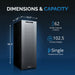 Newair 62 Bottle Shadow Series Freestanding Wine Fridge – 16.9" Black - Dimensions and Capacity