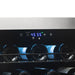 Newair 76 Bottle Dual Zone Wine Fridge – 23" Stainless Steel - Close up View of the Controls